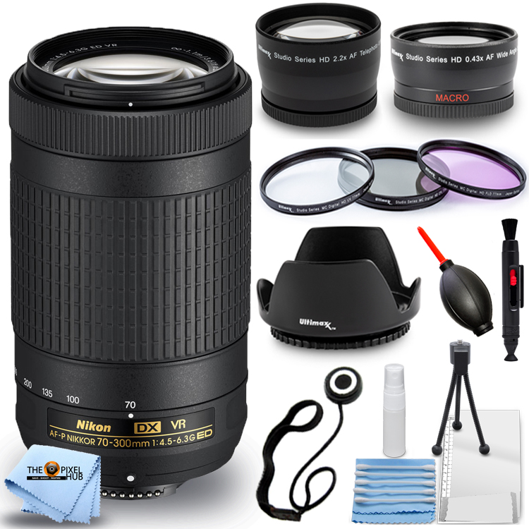Nikon AF-P DX NIKKOR 70-300mm f/4.5-6.3G ED VR Lens PRO BUNDLE White Box -  Walmart.com