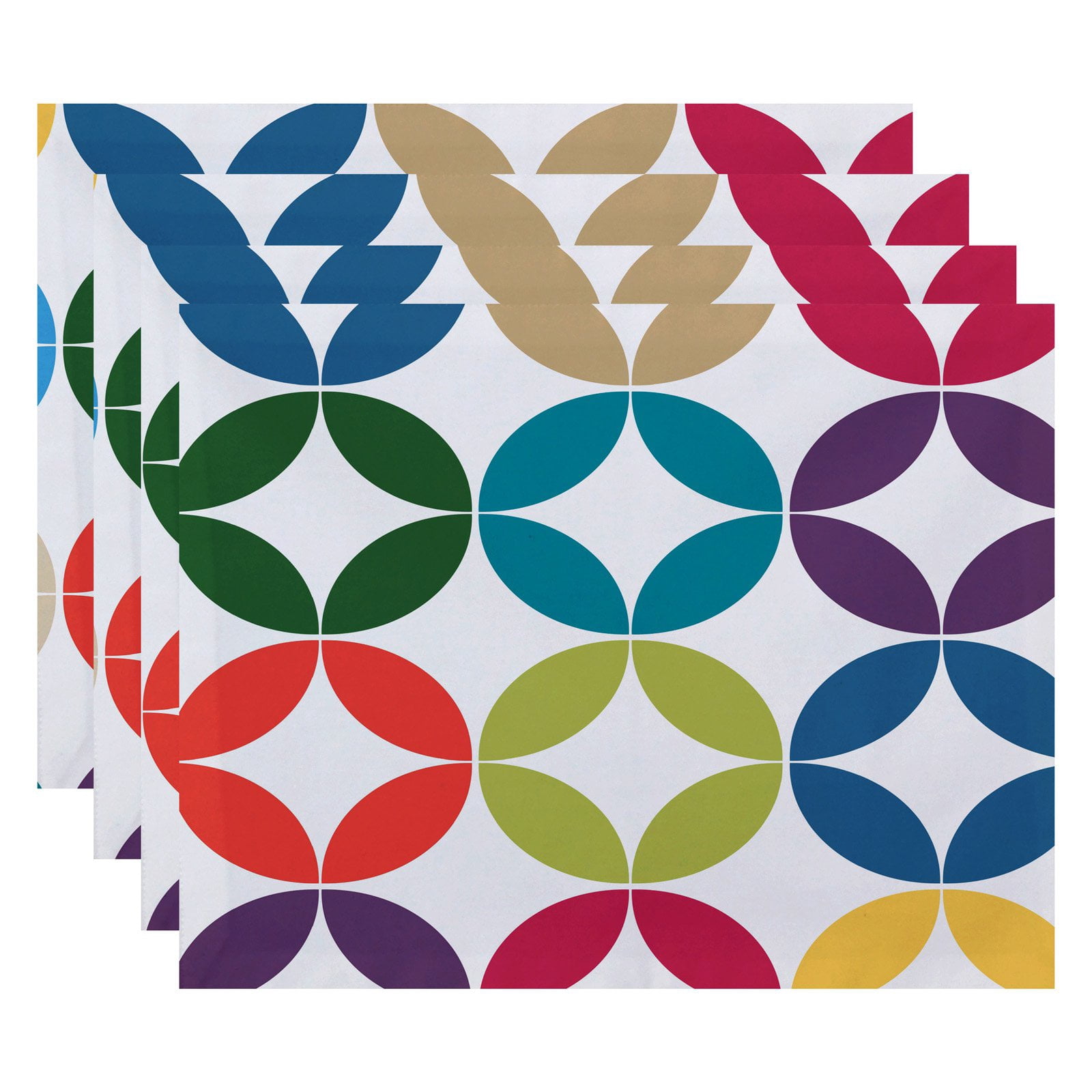 Simply Daisy 18" x 14" Eye Opener Geometric Print Placemat, Set of 4