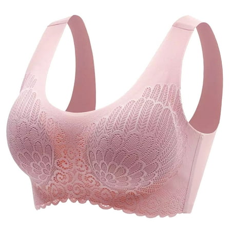 

Etereauty Traceless Bra Vest Bra Sexy Lace Underwear Beautiful Latex Underwear Fashion Brassiere for Woman Girl Lady (Pink Size XXL)