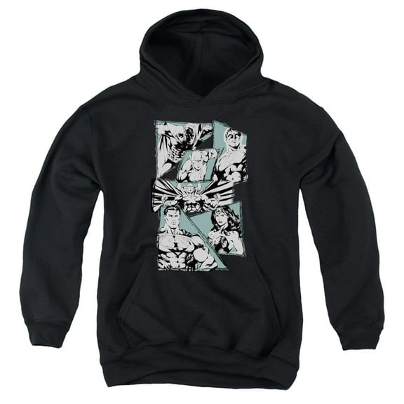 Jla - A Mighty League - Youth Hooded Sweatshirt - Large