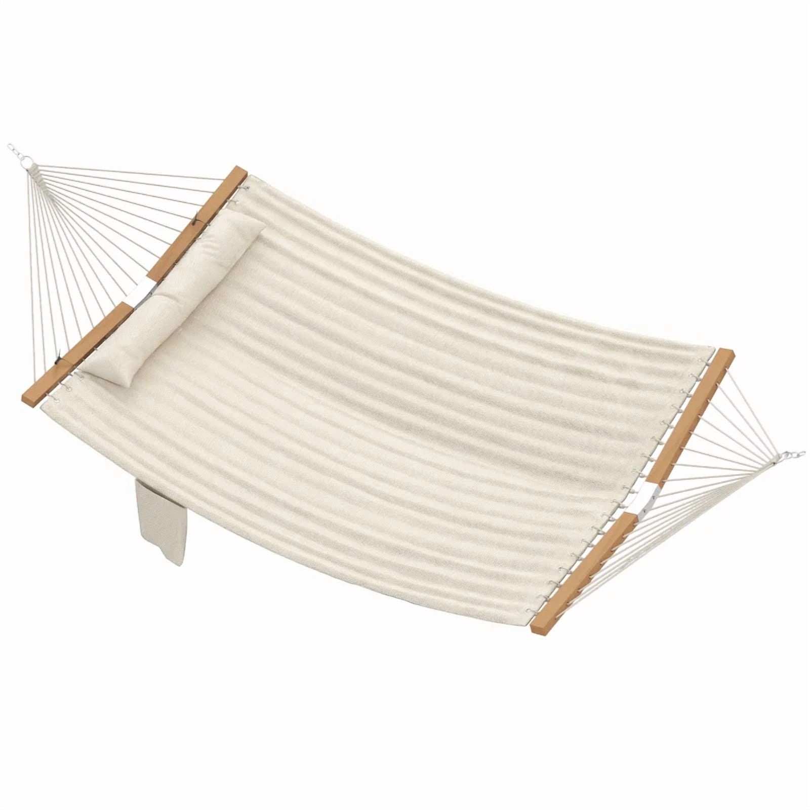 Jopath Double-Person Portable Hammock for Garden,Hammocks Portable Camping 440lb for Porch,Patio,Yard,Bedroom,Outdoor,Beach,Cream White