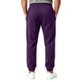 thumbnail image 6 of Mens Athletic Sweatpants with Pockets Drawstring Waist Casual Baggy Fleece Joggers Running Workout Track Pants Dark Purple S, 6 of 10