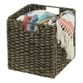 thumbnail image 5 of Seagrass Woven Cube Bin Basket Organizer with Handles for Bedroom, Home Office, Bathroom, Shelf and Cubby Organization, 5 of 7