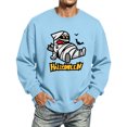 thumbnail image 4 of Halloween Sweatshirt Men Funny Pumpkin Ghost Print Casual Long Sleeve Spooky Pullover Sweatshirts New Stylish Comfort T-Shirts Sky Blue XXXL, 4 of 5