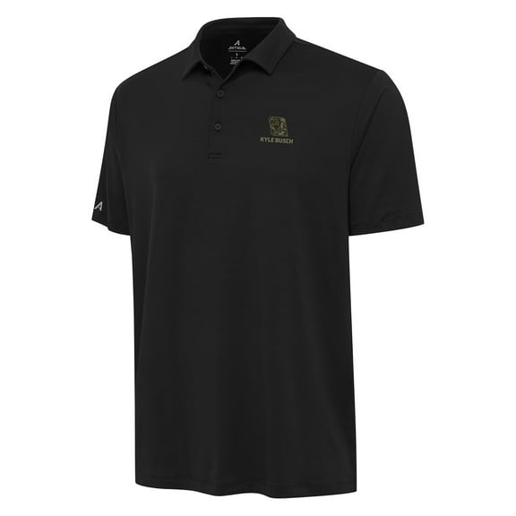 Men's Antigua Black Kyle Busch Reprocess Polo