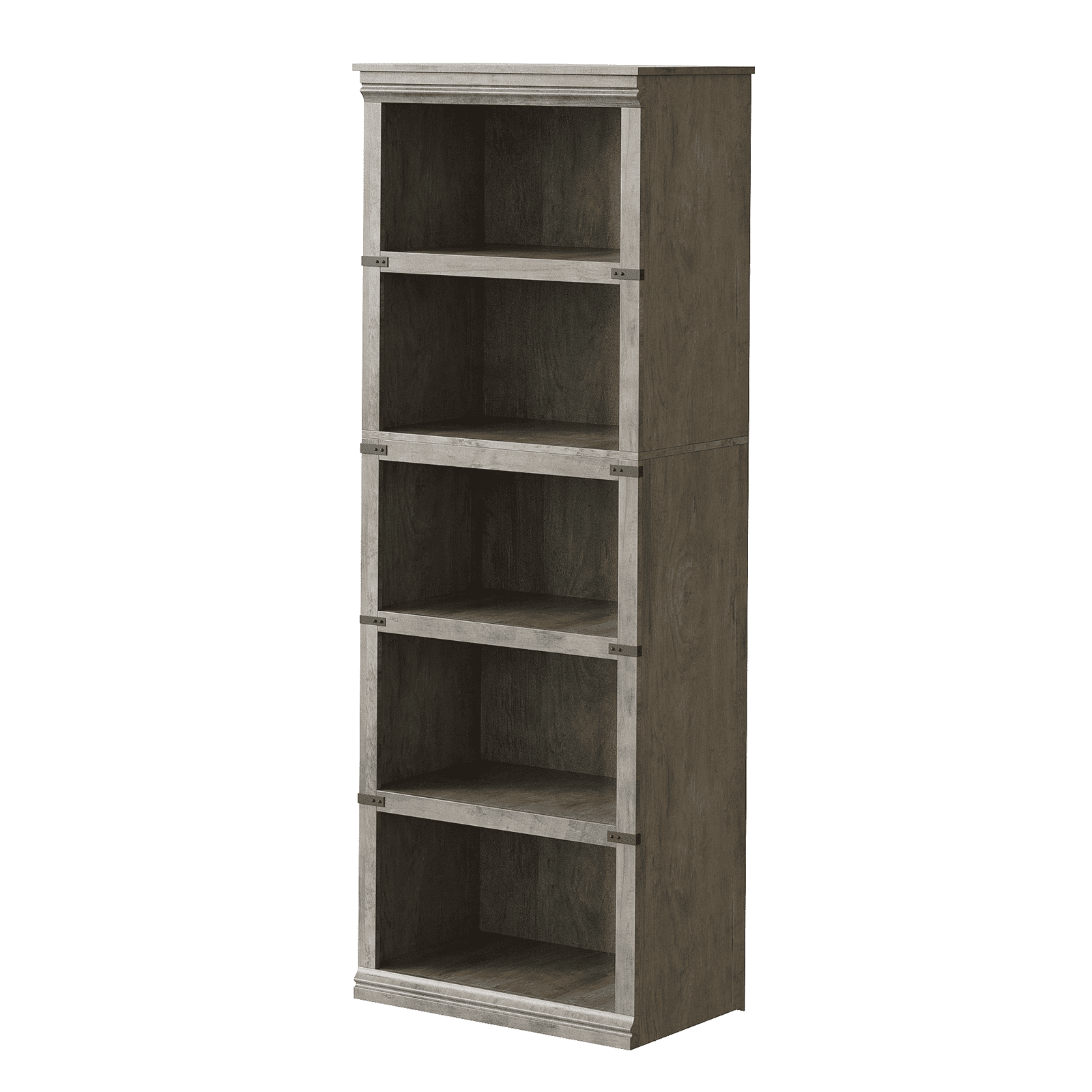 Flash Furniture Mayfair 3 Shelf 35"H Storage Display Unit Bookcase With Black Metal Frame In Rustic Wood Grain Finish