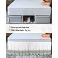 thumbnail image 7 of Sage Green Striped Wrap Around Bed Skirts for California King Bed 18" Drop,Bed Skirt with Adjustable Elastic Belt Dust Ruffle Bed Valance for Bedroom Hotel Modern Farmhouse Stripes Bed Frame Cover, 7 of 7