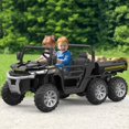 thumbnail image 6 of 24 Volt Ride on Toys, 6 Wheels 2 Seater Electric Ride on UTV Cars for Big Kids, Ride on Dump Truck, 4×4 Motors, Battery Display, Bluetooth, USB, Remote Control, Black, 6 of 8