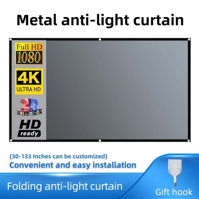 Pantalla de proyector Salange 16:9, cortina de Metal antiluz, tela reflectante para proyector YG300 XGIMI H3 HALO Mogo Xiaomi DLP Tan Jianjun unisex