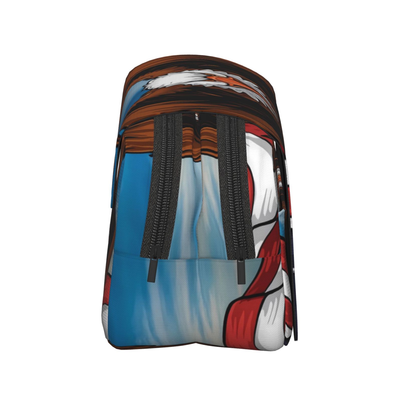 Rateoe Cartoon Bald Eagle USA Pattern Double Clamshell Pen Case, Storage Organizer with Two Zipper Compartments– Holds Up to 50 Pencils & Pens