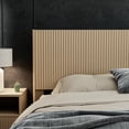 thumbnail image 2 of Barara King Modern Farmhouse Wood Headboard 80.2 Inches Wide, Wingback Fluted Panel, Wall Mounted, Natural Oak, 2 of 10