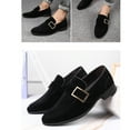 thumbnail image 5 of Tawop Men Dress Shoes Casual Suede Slip On Loafers Drive Shoes Black Size:5.5, 5 of 7