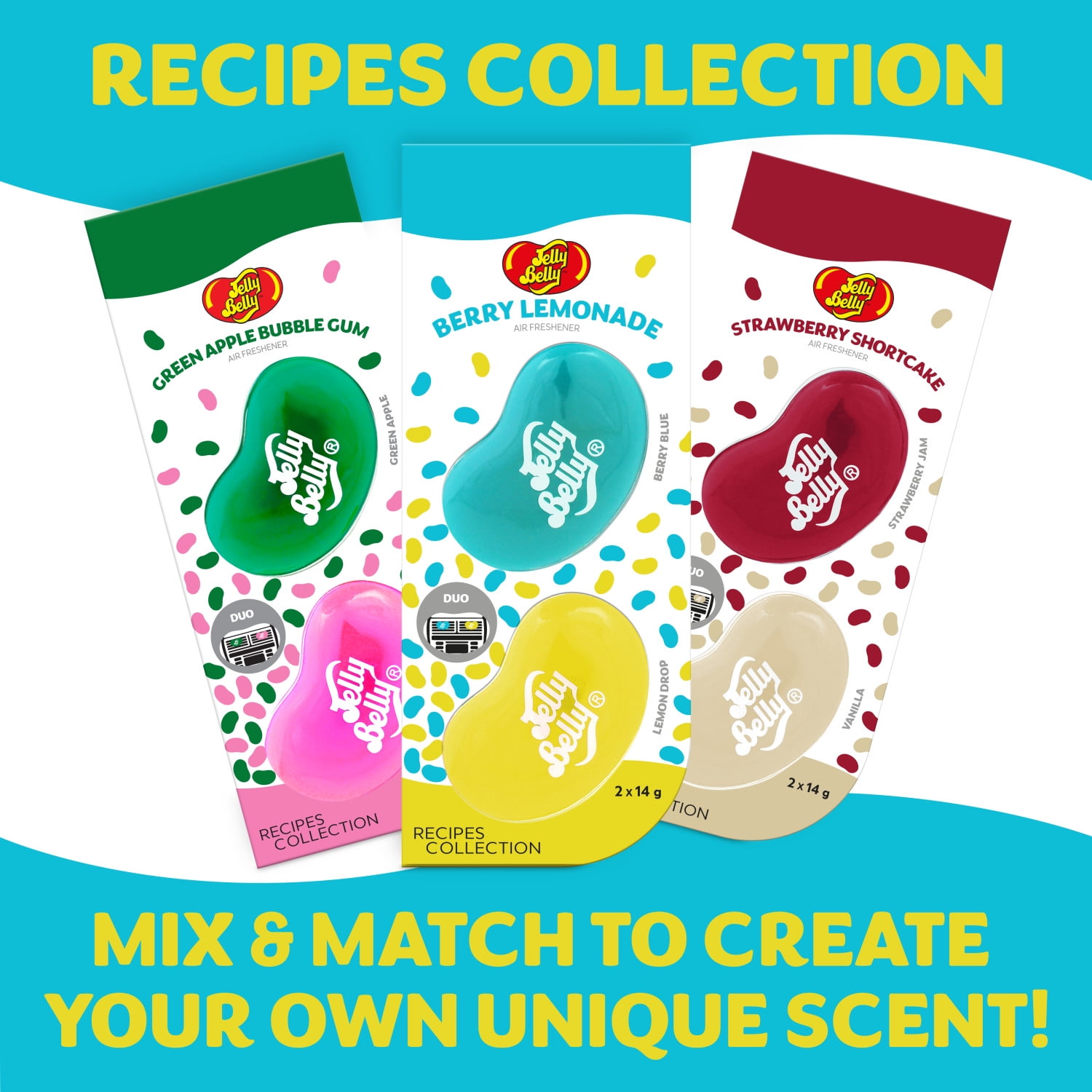 Jelly Belly Duo Car Air Freshener Vent Clips, Berry Lemonade Scent, 2 Pack, ENERGIZER JB DUO BERRYLEMN 2PK