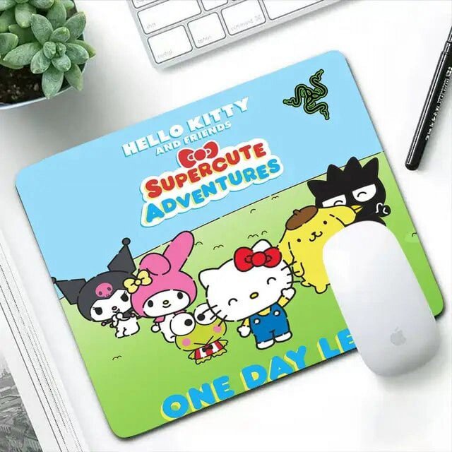 2024 Basilis Snake Razer x Hello Kitty Pink kawaii Mouse Pad Anime Gaming Accessories Mausepad Gamer Rug Carpet PC Desk Mat Mousepad LXY