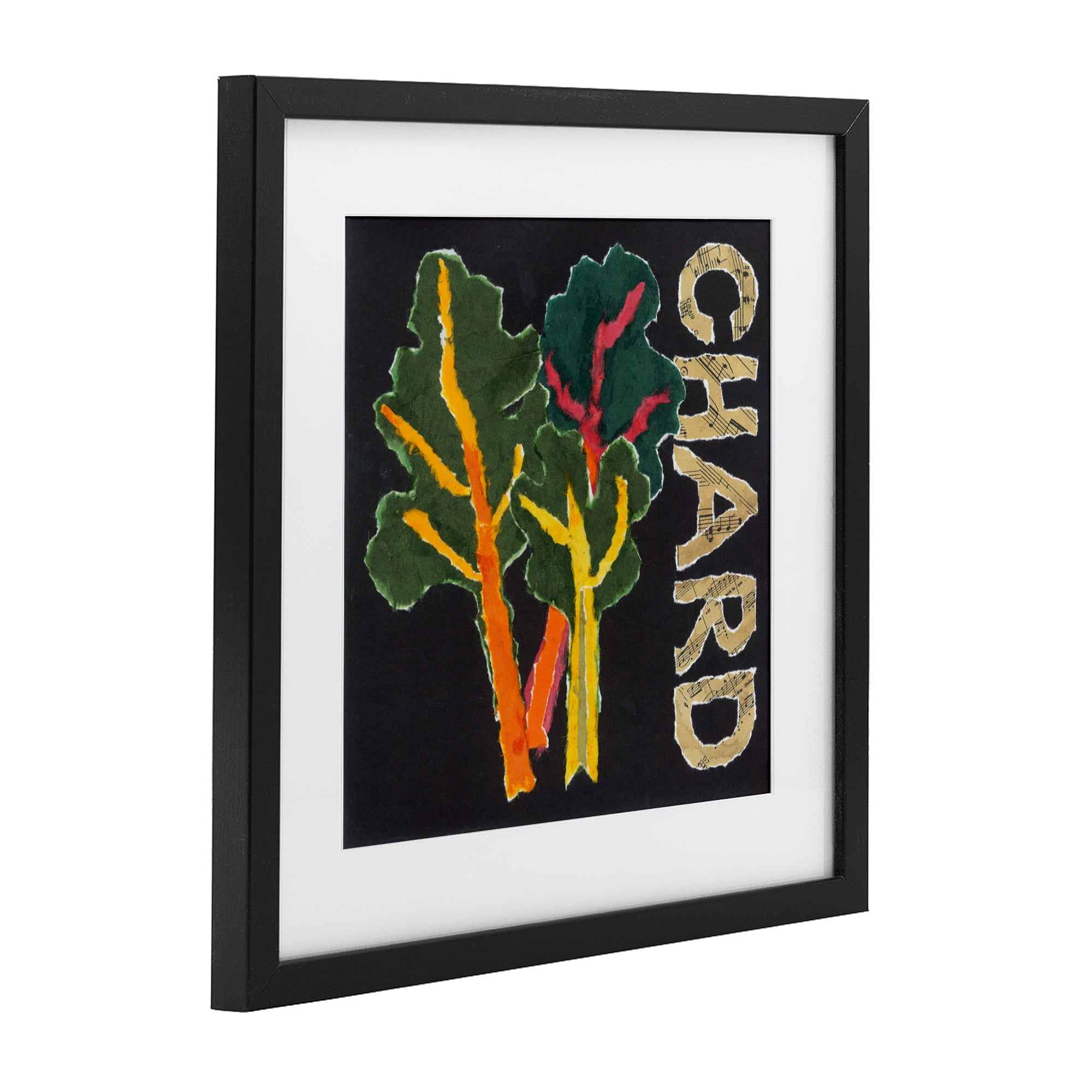 Stupell Industries Chard Leafy Vegetable Black Framed Print Under Glass, design by Nancy Overton