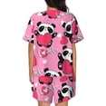 thumbnail image 3 of Bixox Women's Panda Heart Valentine Pink Printed Pajama Set 2 Piece Lounge Set Top and Shorts Soft Pajamas, Shorts with Pockets, 3 of 7