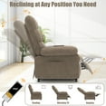 thumbnail image 3 of Electric Recliner Chair, Elderly Sofa with Side Pocket and Spacious Seat, Back adjustment from 105°to 145°, Remote Control, Heavy Duty Reclining Mechanism Recliner for Home, Dark Coffee, 3 of 10