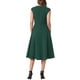 thumbnail image 3 of INSPIRE CHIC Vestido de Trabajo para Mujeres con Mangas Cortas, Elegante, Cintura Ceñida, Vestidos en A Línea, Talla XS, Verde Grisáceo, 3 of 6