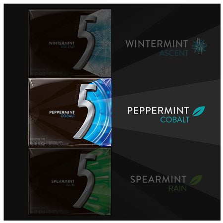 Five Sugar Free Gum Peppermint Cobalt15.0ea x 3 Each Pack of 2