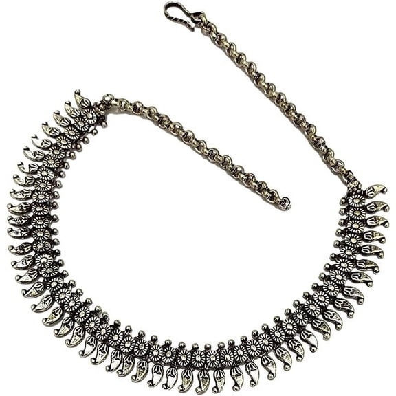 Necklace oxidised silver choker for women fashion traditional Indian jewelry tribal inspired antique silver Choker Metal jewellery