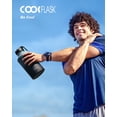 thumbnail image 3 of Half Gallon Water Bottle Insulated with Straw & 3 Lids, Coolflask 64 oz Water Jug Large Metal Stainless Steel Wide Mouth for Sports, Gym or Office, B, 3 of 7