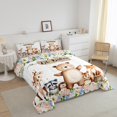 thumbnail image 3 of Erosebridal Cartoon Animals Bedding Queen Comforter Set, Botanical Floral Down Comforter, Wildlife Theme Decor, Reversible, 3 of 7