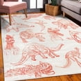 thumbnail image 3 of Jurassic Decorative Rug, Arrangement of Various Dinosaurs Illustrations Skeleton Biology Historic, Quality Carpet for Bedroom Dorm and Living Room, 6 Sizes, Dark Coral, by Ambesonne, 3 of 4