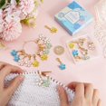 thumbnail image 2 of 1 BOX 20PCS Flower Knitting Markers Charms Lobster Clasp Bulk Alloy Enamel Floral Stitch Marker Crochet Stitch Locking Removable Clip On Charms, 2 of 4