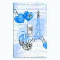 thumbnail image 1 of Metal Light Switch Plate Cover Romantic Paris  Eiffel Tower Letter Bicycle Blue PRS012, 1 of 13