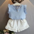 thumbnail image 5 of Gyratedream Baby Girl Sleeveless Tops+Elastic Shorts 2Pcs Summer Kids Outfit Set, 5 of 6