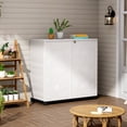 thumbnail image 5 of Geometric Pattern Outdoor Storage Cabinet with Adjustable Shelf – Durable Multi-Layer Organizer for Patio & Garden(Contains Three shelf)​ - White, 5 of 7