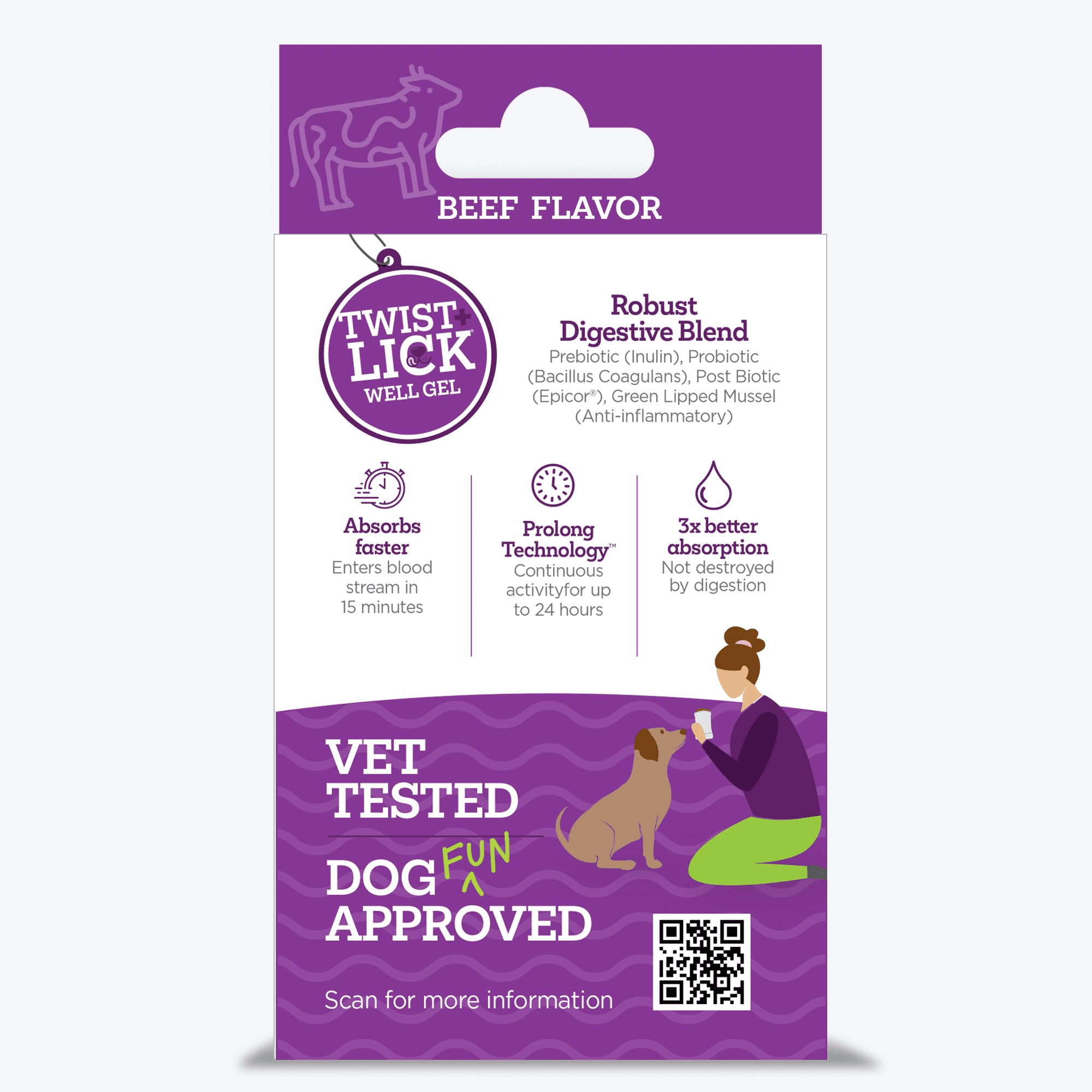 Vetality, Twist & Lick, Digestive Health Supplement for Dogs, 2.3oz