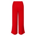 thumbnail image 5 of HAiming Women Elastic High Waist Lounge Pants Drawstring Wide Leg Trouser Solid Color Straight Leg Pants with Pocket, 5 of 5