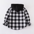 thumbnail image 5 of Toddler Boy Flannel Shirt Baby Long Sleeve Hooded Plaid Button Shirt for 12-18 Months, 5 of 9