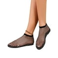thumbnail image 2 of Luxtrada Comfortable Mesh Flats for Women Fishnet Sandals Low Heel Slip on Rhinestone Shoes (Black,US 5-6), 2 of 6