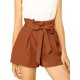 thumbnail image 1 of Pantalones Cortos De Verano Para Mujer Con Cintura Alta Plisada En La Parte Delantera Allegra K Caramelo S, 1 of 6
