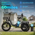 thumbnail image 4 of CBVELO Electric Tricycle for Adults, 750W Peak Folding 20 inch Fat Tire, Easy Step-Thru Frame, Removable Battery Dual Baskets with Cargo Seniors C16, 4 of 9