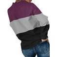 thumbnail image 3 of Gvmfive Women's Long Sleeve Lapel Zipper Sweatshirt Color Block Pullover Casual Tops, 3 of 4