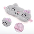 thumbnail image 3 of Unique Bargains 1 Pc Cat Cartoon Sleep Mask Soft Eye Shade Cover for Rest 7.87"x4.72" Gray, 3 of 6