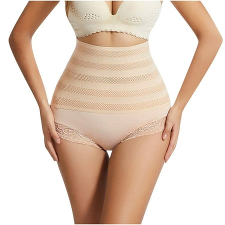 

Ecqkame Women Waist Trainer Tummy Control Panties Clearance High Waist Shaping And Body Beautifying Abdominal Tights Postpartum Abdominal Tights Waist Tights Belly Binding Lace Leggings Beige L