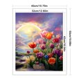 thumbnail image 2 of Kit de punto de cruz Wdftyju con estampado de tulipanes al atardecer bordado completo de algodón ecológico 14CT 40x50cm, 2 of 9