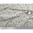 thumbnail image 2 of Soimoi Gray polyester Crepe Fabric Ranunculus & Roses Floral Fabric Prints By Yard 42 Inch Wide, 2 of 3