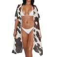 thumbnail image 2 of Xoenoiee Brown Cow Pattern Kimonos for Women Lightweight Swimsuit Coverup Boho Beach Cover Ups Swimwear Summer Cardigan Casual Blouse Tops, 2 of 7