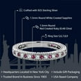 thumbnail image 2 of Gem Stone King 926 Sterling Silver Red Created Ruby and White Created Sapphire Wedding Band Ring for Women | 0.48 Cttw | Wedding Engagement Anniversary Promise Ring for Women | Size 6, 2 of 4