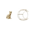 thumbnail image 1 of Estatua De Gato, Escultura Animal, Adorno Artístico Para Chimenea Con Estante Metálico De Pared De 3 Niveles. Decoración Multifuncional Que Ahorra Espacio, Ideal Para Coleccionables Y, 1 of 8