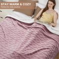 thumbnail image 3 of COZONY 90" x 100" Electric Blanket, King Electric Heating Blanket, 240GSM Jacquard Long Plush Sherpa & 210GSM Sherpa,Dual Control,10 Heating Levels, 10 Time Settings, Machine Washable, ETL, Pink, 3 of 9