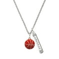 thumbnail image 1 of Delight Jewelry Silvertone Large Enamel Basketball Silvertone Courage Strength Wisdom Honesty Bar Charm Necklace, 23", 1 of 4