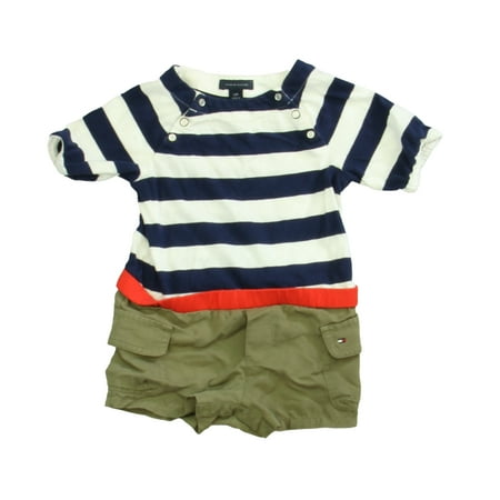 

Pre-owned Tommy Hilfiger Girls Blue | White | Green | Red Romper size: 12 Months