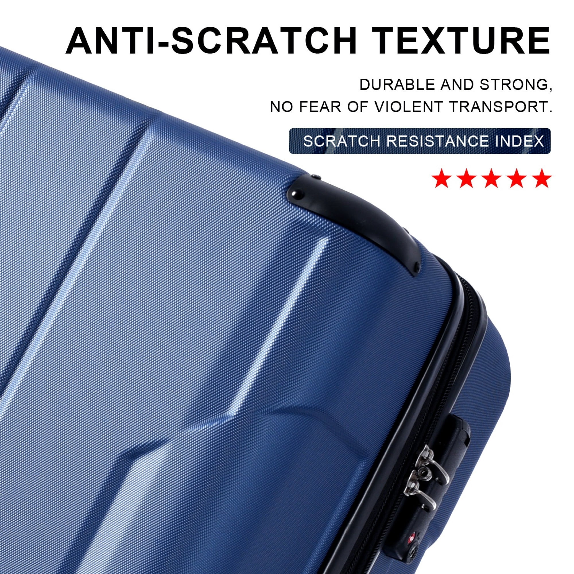 Carry on Luggage, Lightweight Durable ABS Suitcases with Double Wheels, Expandable 20-inch Checked Luggage 20"