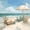 Cream Blue, variant on Castle Fairy Layered Wooden Beach Wave Queen Bedding 7pcs,Seashell Rustic Coastal Landscape Bedding Comforter Set Queen,Teal Sand,Grey Reversible